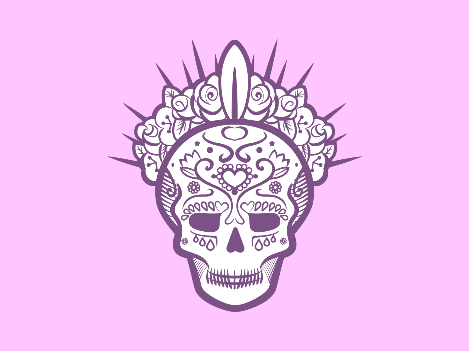 Skull with crown drawing día de los muertos illustration illustrator llorona skull skull art skulls vector