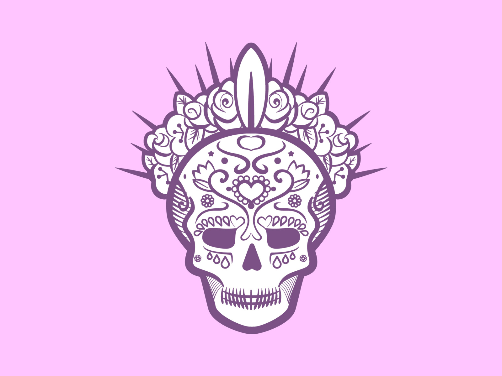 Skull with crown drawing día de los muertos illustration illustrator llorona skull skull art skulls vector