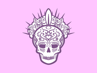 Skull with crown drawing día de los muertos illustration illustrator llorona skull skull art skulls vector