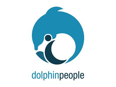 Dolphin People blue care children dolphin logo