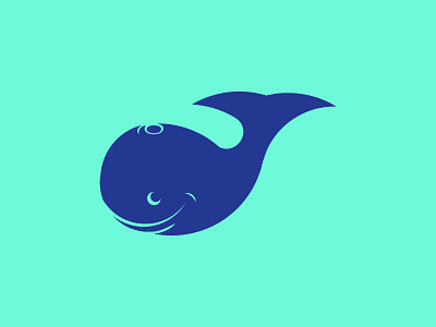 whale blue icon vector whale