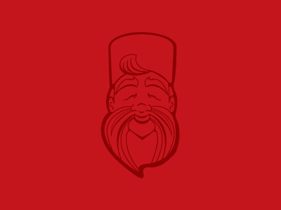 bearded beard icon ilustration red