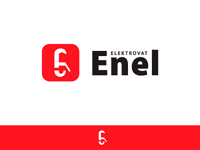 Elektrovat-enel clamp electricity highvoltage logo red