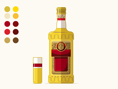 Olmeca Pure Gold drink gold icon illustrator olmeca tequila