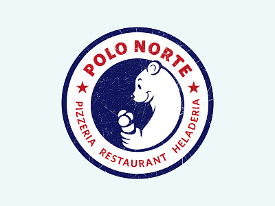 Logo Polo Norte bear blue cold ice icecream logo northpol old restaurant snow