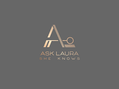 Ask Laura Logo adobe al concierge gold gray key logo vector