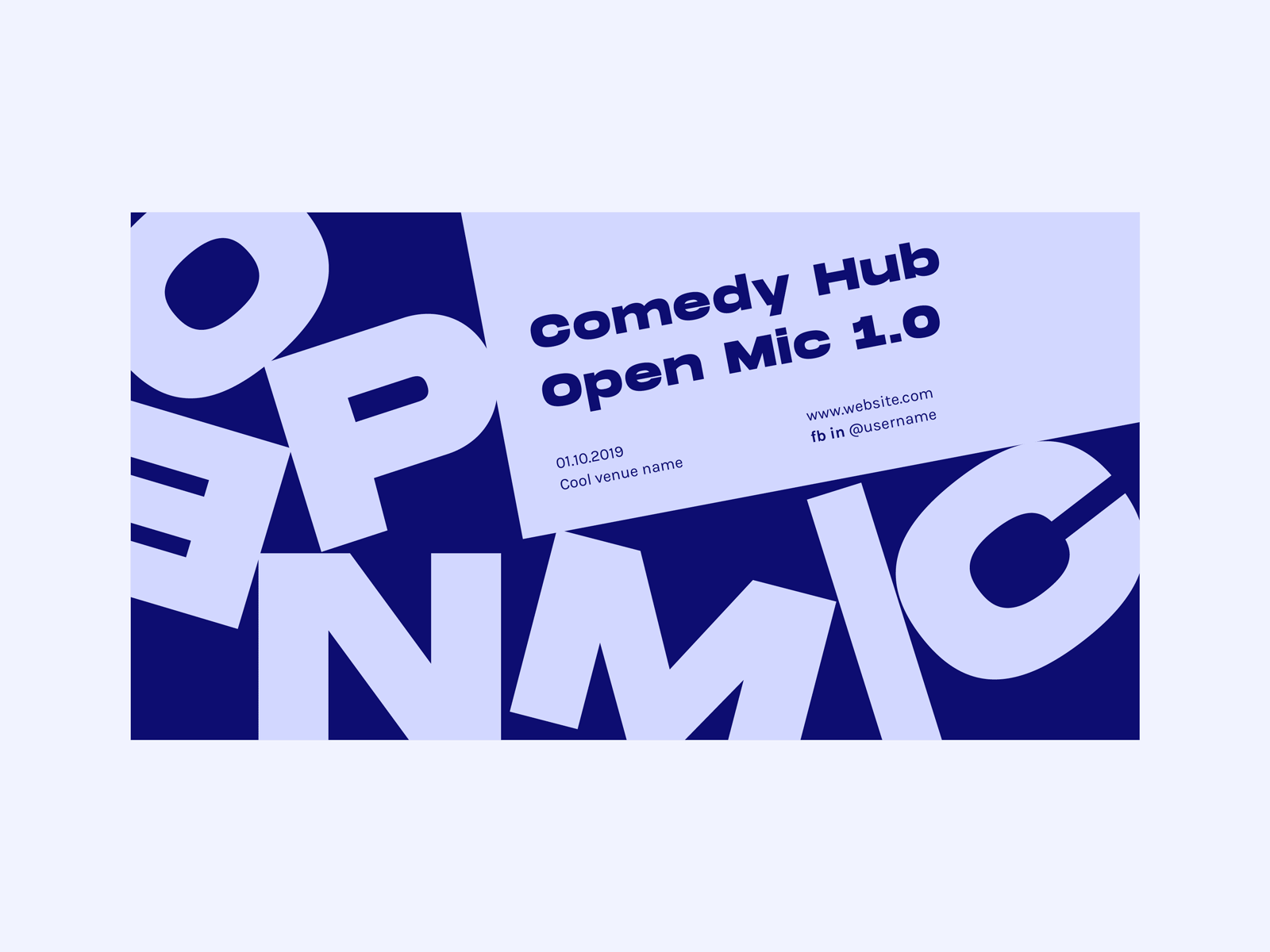 Comedy event facebook covers branding comedy comedy club comedy show cover design event event branding graphic haha identity lmfao open mic typographic typography