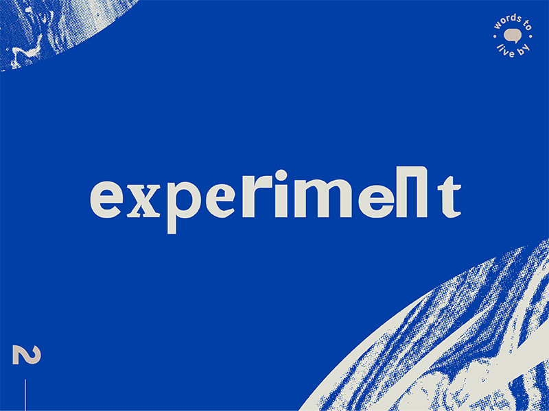 WTLB #2 - experiment words to live by by live to words graphic design design graphic blue texture marbled experiment