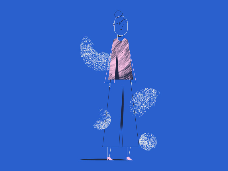 Exploration #2 woman illustration woman girl illustration blue pink texutre girl exploration illustration