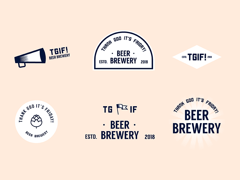 TGIF! flags hops thank god its friday tgif logo branding beer