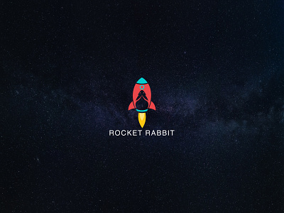 ROCKET RABBIT LOGO branding design graphic design illustration logo and branding logodesign minimal tshirtdesign ux vector