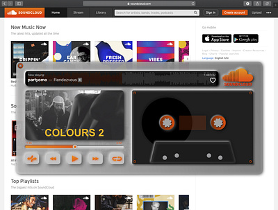 Soundcloud Player Skin app apple application branding neomorphism pages product design soundcloud ui web