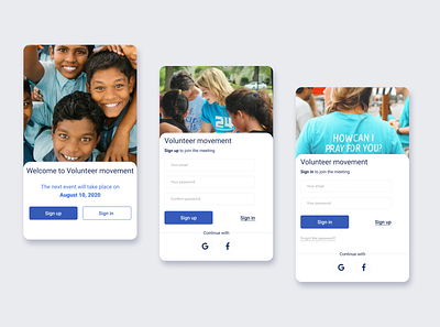 Sign up page for a volunteer event design registration form sign in sign up ui ux ui design uxdesign web