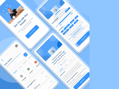 Job Finder App app branding design job application minimal ui ux