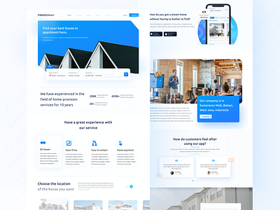 FINDER OMAH - Property Finder Landing Page Website 3d animation app branding design graphic design house illustration landingpage logo minimal minimalints mobile design mobile ui ui ux we