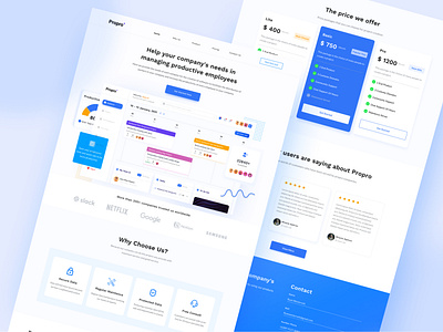Propro - Saas Landing Page 3d animation app branding design graphic design illustration landingpage logo minimal mobile design mobile ui motion graphics saas ui ux
