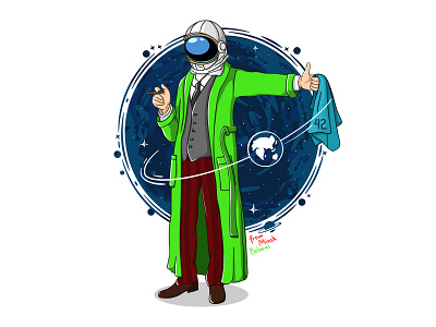 Illustration "Freud and The hitchhiker's guide to the galaxy" freud illustration vector
