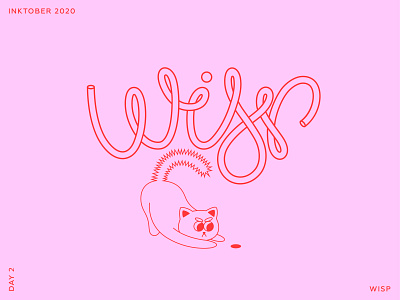 Inktober 2020. Lettering & Cats. Day 2 - Wisp. calligraphy cat design fonts hand drawn illustration ipad lettering lettering typography vector