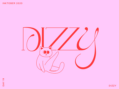 Inktober 2020. Lettering & Cats. Day 19 - Dizzy.