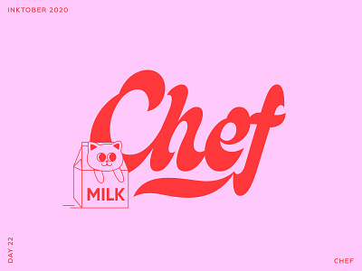 Inktober 2020. Lettering & Cats. Day 22 - Chef.