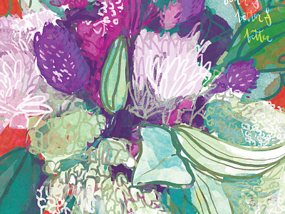 Flower Still Life - Detail botanical design drawing floral flowers illustration lettering painting pattern
