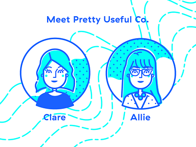 Meet Pretty Useful Co. drawing duotone halftone illustration portrait portraits pretty useful co single line width