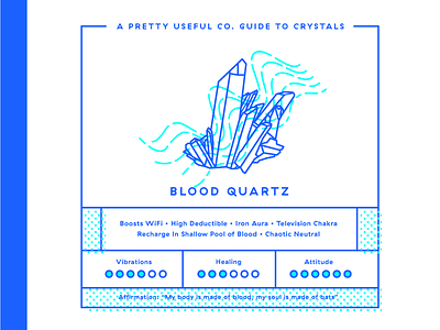 Pretty Useful Co. Guide To Crystals: Blood Quartz alternative medicine bright crystals guide healing crystals illustration pretty useful co quartz satire wall guide