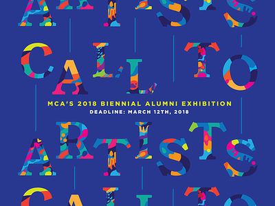 MCA's 2018 Biennial Alumni Call To Artists alumni call to artists colorful illustration memphis type design typography