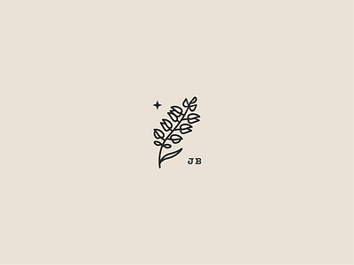 Lupine Logo Mark black and white branding design flower illustration logo lupine mark simple single line therapy vector
