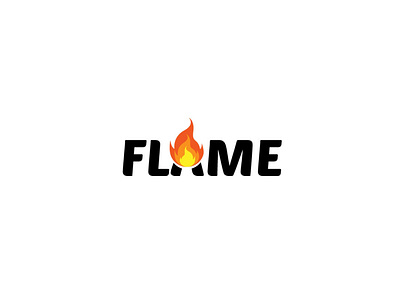 Flame design icon logo typography