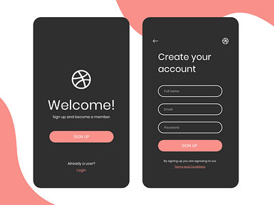 Sign Up app dailyui dailyui001 mobile signup ui ux