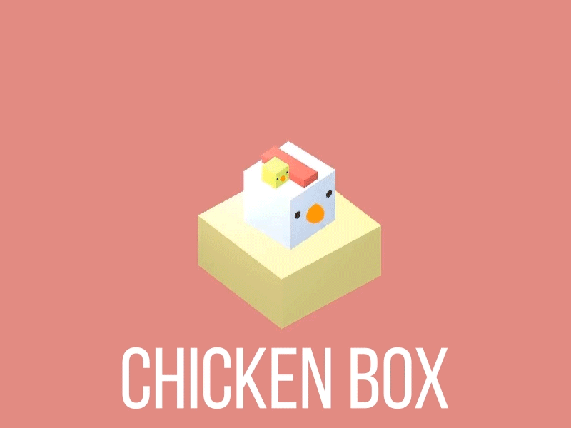 Chicken Box 3d characters cube design unity video game wip work in progress