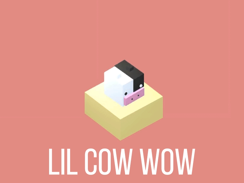Lil Cow Wow 3d characters cube design unity video game wip work in progress