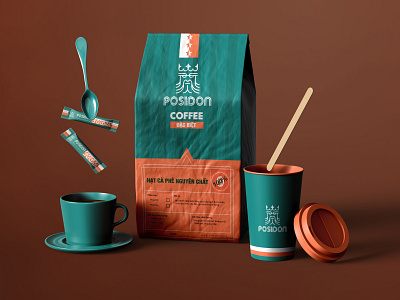 POSIDON COFFEE HOUSE - brand identity badiing branding design graphic graphic design idea logo logo design packaging packagingdesign