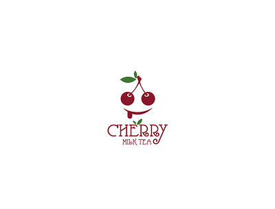 cherry milk tea badiing branding design graphic graphic design idea logo logo design