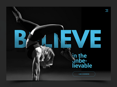 Believe in the Unbelievable app design graphic motivation sport text typography ui ux web widget
