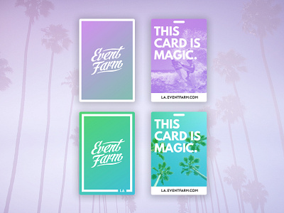 EventFarm - PartyCards beach california cards ui ux design graphic la palm tags trees