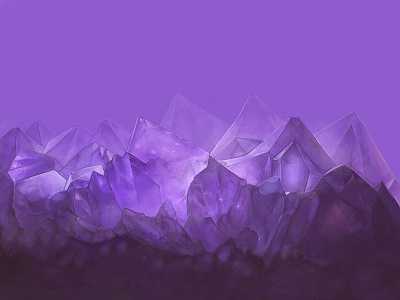 Amethyst art concept crystals digital painting purple