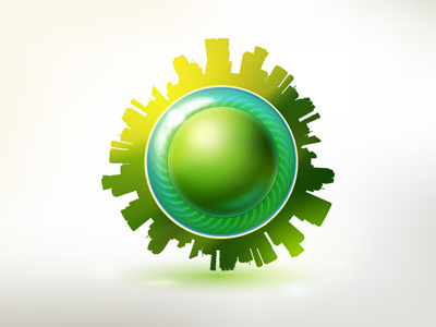 Green City logo city dribblers eco ecology green logo vector