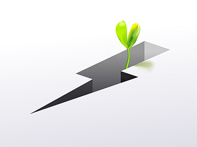 Growing Through Crack crack green grow leaf sprout vector