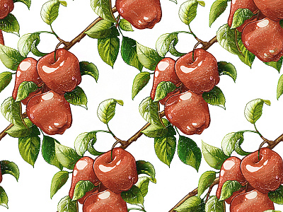 Vintage Seamless Pattern with apples
