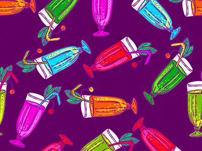 Coctails pattern coctail drawn hand pattern seamless vector