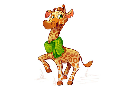 Giraffe animal baby character design giraffe