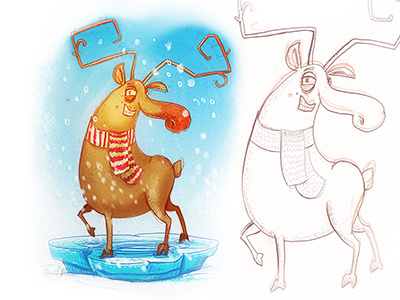 Homa. Northen Deer artappler character christmas deer digital illustrator illustrtation kids photoshop sketch