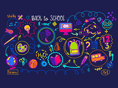 Back To School infographics back to school education icon info graphics kids linear