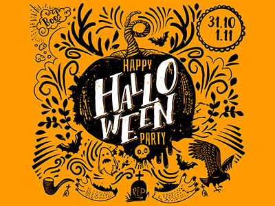 Halloween Party halloween hand drawn invitation lettering logo party typography