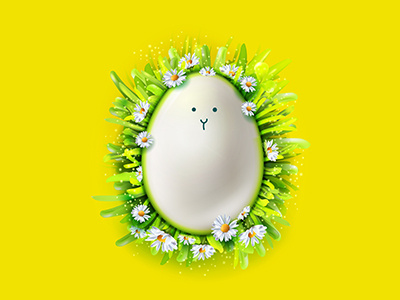 Easter Face 3d character design easter egg illustration realistic vector