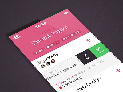 Donext - Collaborative ToDo List app donext factheory ios iphone mobile projects to-do to-do list ui