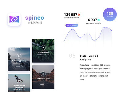 Spineo - UI for landing page 360 langing player spineo stats vr