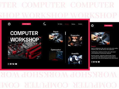 Computer Workshop concept design ui web design